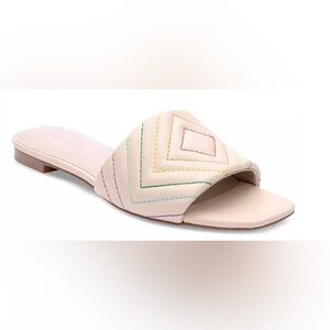 Sanctuary Culture Quilted Leather Slide Sandal Milk Size 6.5